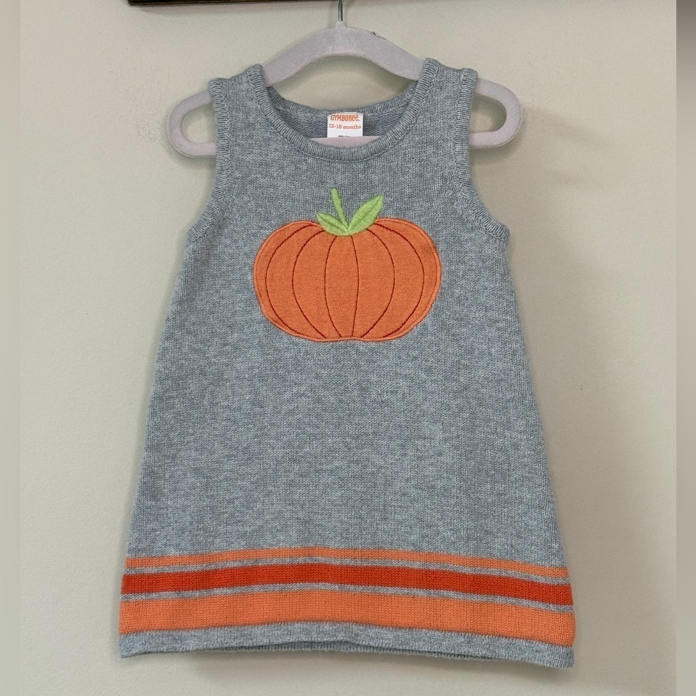 Gymboree: Girl’s Fall Pumpkin Sweater Dress Jumper, Size 12-18mo